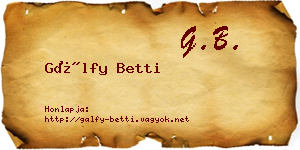 Gálfy Betti névjegykártya